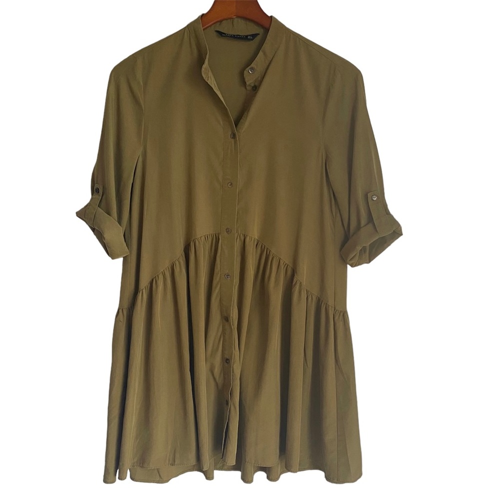Zara Olive Shirt Dress
